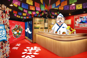 Dr. Simi TOKYOの寿司カウンターをモチーフにした会場展示（ZeroBase渋谷）